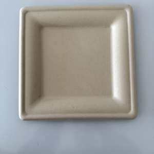 Assiette carrée fibre végétale