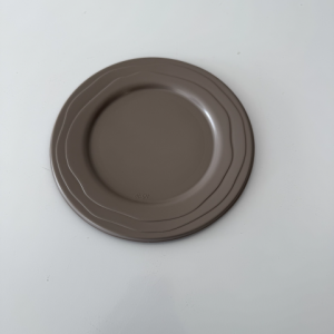 Assiette ronde taupe réemployable Platipack