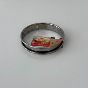 Cercle à tarte inox perforé bord roulé De Buyer