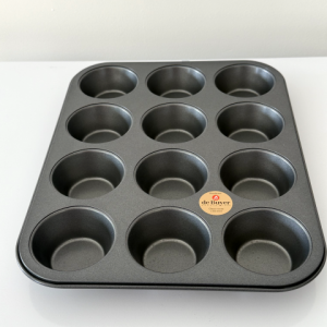 Plaque 12 muffins acier antiadhésif De Buyer