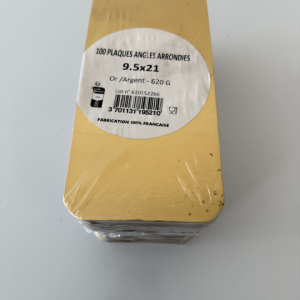 Plaques angles arrondis 9.5x21cm or-argent