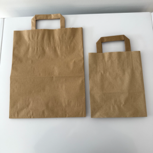 Sacs kraft bruns poignée plate-différentes tailles disponibles